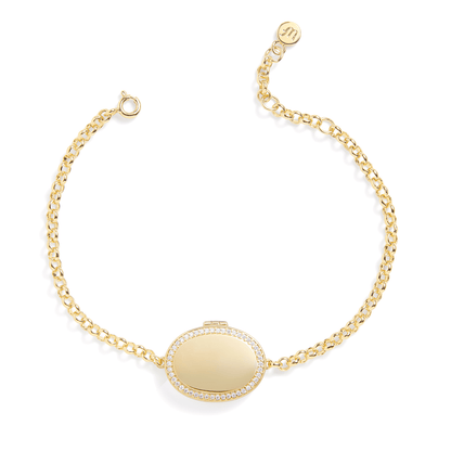 Bracelet médaillon ovale personnalisé