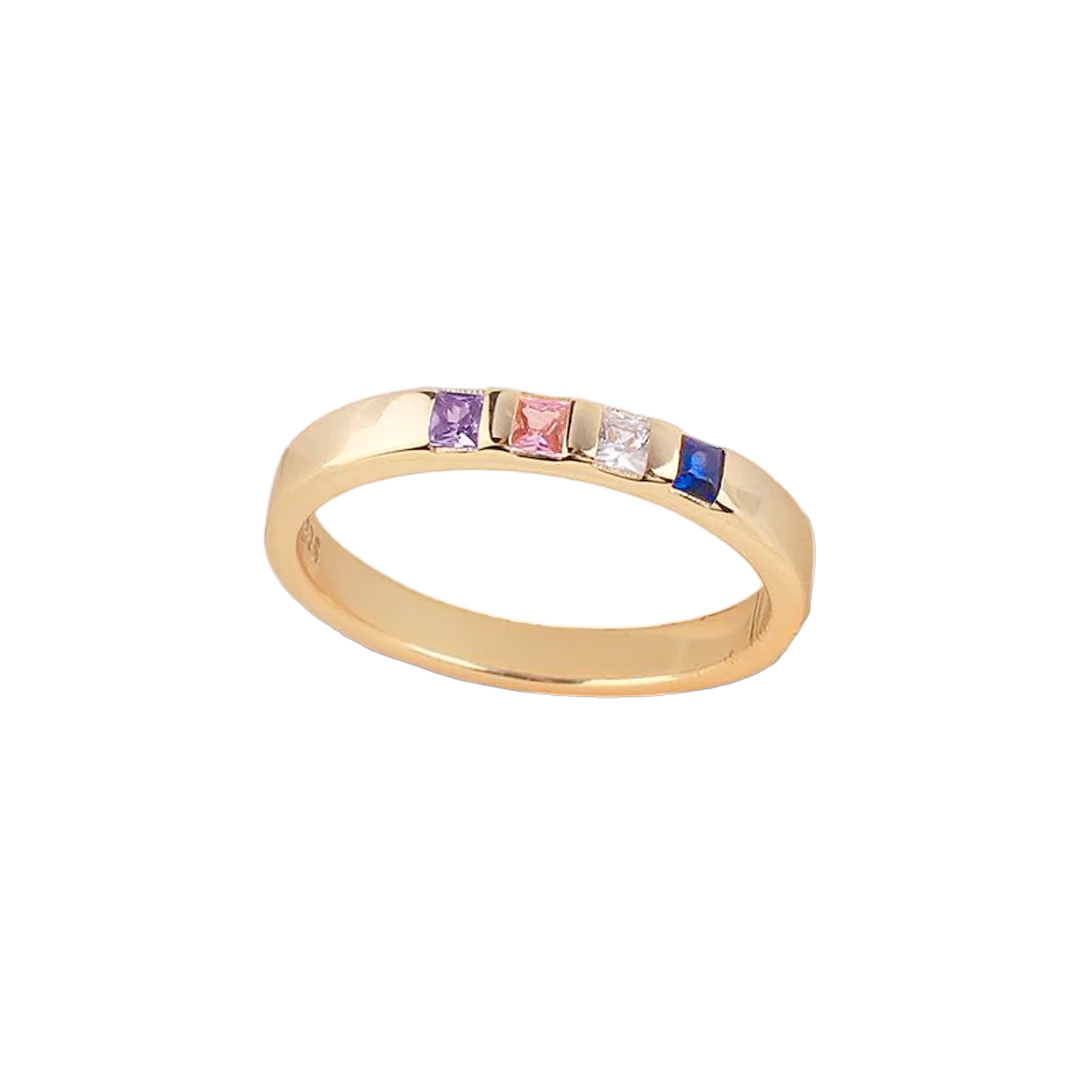 Bague avec pierre de naissance taille princesse