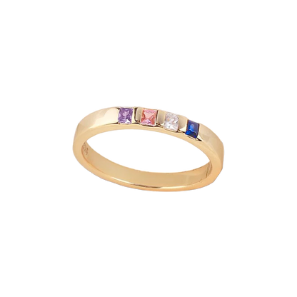 Bague avec pierre de naissance taille princesse