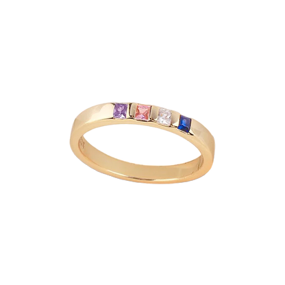 Bague avec pierre de naissance taille princesse