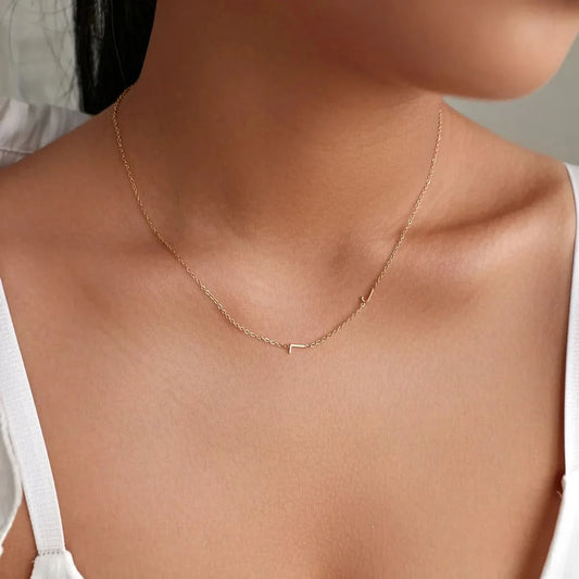 Collier personnalisé avec initiales latérales