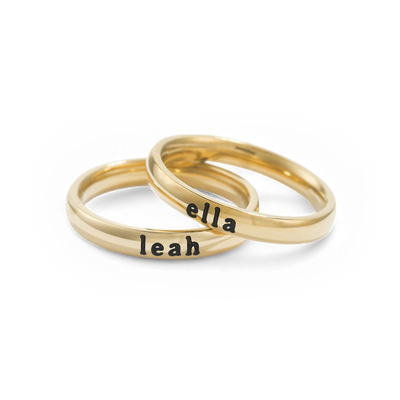 Petite bague empilable avec nom