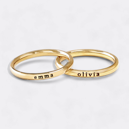 Tiny Stackable Name Ring